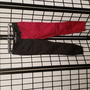 HT Denim High Rise Super Skinny JUNIORS SIZE 11  Two Tone Red and Black Jeans